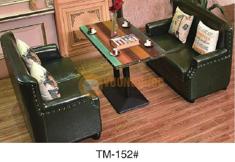 Bộ bàn ghế sofa cafe màu xanh rêu HOY TM152-1